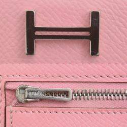 Hermes Rose Confetti Epsom Leather Bearn Wallet