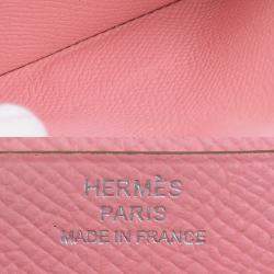 Hermes Rose Confetti Epsom Leather Bearn Wallet