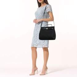 Pre Owned Hermes Natural/Noir Toile and  Vache Hunter 2in1 Herbag Zip 31 Bag