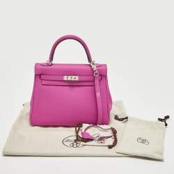 Hermès Magnolia Togo Leather Palladium Finish Kelly Retourne 25 Bag