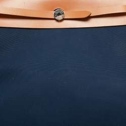 Pre Owned Hermes Bleu De Malte/Natural Toile and Vache Hunter Herbag Zip 39 Bag