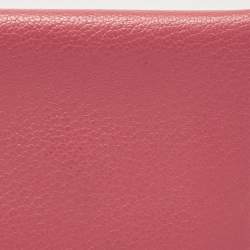 Hermès Rose Azalee Chevre Mysore Leather Calvi Card Holder