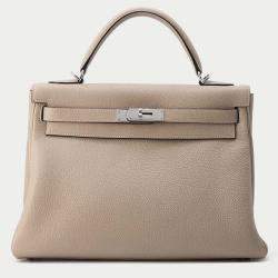 Hermes Gris Tourterelle Togo Leather Kelly 32 Handbag