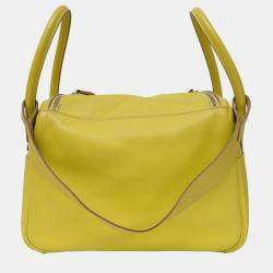 Hermes Lime Swift Leather Lindy 26 Bag