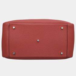 Pre Owned Hermes Rose Jaipur Clemence Leather Lindy 34 Bag