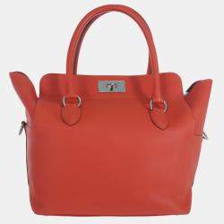 Hermes Red Orange Swift Calfskin Toolbox 26 Bag