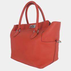 Hermes Red Orange Swift Calfskin Toolbox 26 Bag