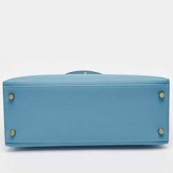 Pre Owned Hermès Blue Du Nord Epsom Leather Gold Finish Kelly Sellier 28 Bag