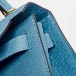 Pre Owned Hermès Blue Du Nord Epsom Leather Gold Finish Kelly Sellier 28 Bag