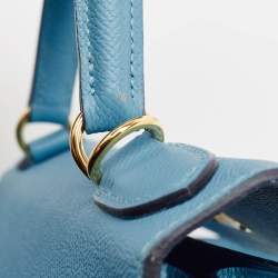 Pre Owned Hermès Blue Du Nord Epsom Leather Gold Finish Kelly Sellier 28 Bag