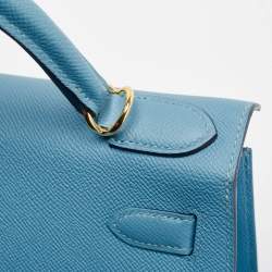 Pre Owned Hermès Blue Du Nord Epsom Leather Gold Finish Kelly Sellier 28 Bag