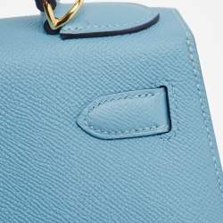 Pre Owned Hermès Blue Du Nord Epsom Leather Gold Finish Kelly Sellier 28 Bag