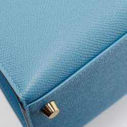 Pre Owned Hermès Blue Du Nord Epsom Leather Gold Finish Kelly Sellier 28 Bag
