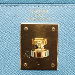 Pre Owned Hermès Blue Du Nord Epsom Leather Gold Finish Kelly Sellier 28 Bag