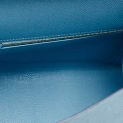 Pre Owned Hermès Blue Du Nord Epsom Leather Gold Finish Kelly Sellier 28 Bag