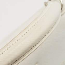 Pre Owned Hermes Blanc Epsom Leather Palladium Finish Kelly Sellier 28 Bag