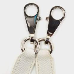 Pre Owned Hermes Blanc Epsom Leather Palladium Finish Kelly Sellier 28 Bag