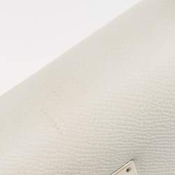 Pre Owned Hermes Blanc Epsom Leather Palladium Finish Kelly Sellier 28 Bag