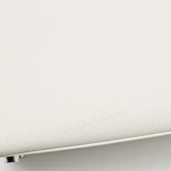 Pre Owned Hermes Blanc Epsom Leather Palladium Finish Kelly Sellier 28 Bag