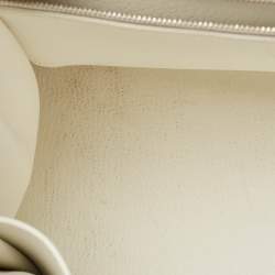 Pre Owned Hermes Blanc Epsom Leather Palladium Finish Kelly Sellier 28 Bag