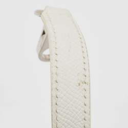 Pre Owned Hermes Blanc Epsom Leather Palladium Finish Kelly Sellier 28 Bag