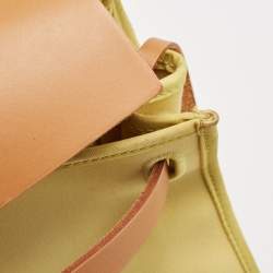 Pre Owned Hermes Lime/Natural Toile and Vache Hunter Herbag Zip 31 Bag