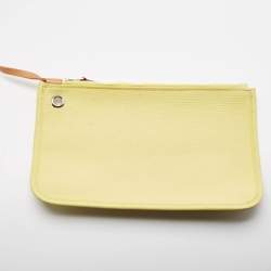 Pre Owned Hermes Lime/Natural Toile and Vache Hunter Herbag Zip 31 Bag