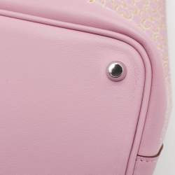 Pre Owned Hermes Rose/Chai/Blanc Swift Leather Lucky Daisy Picotin Lock 18 Bag