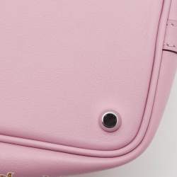 Pre Owned Hermes Rose/Chai/Blanc Swift Leather Lucky Daisy Picotin Lock 18 Bag