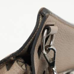 Pre Owned Hermes Grey Clemence Leather Jypsiere 28 Bag