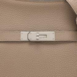 Pre Owned Hermes Grey Clemence Leather Jypsiere 28 Bag