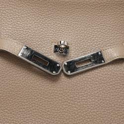 Pre Owned Hermes Grey Clemence Leather Jypsiere 28 Bag
