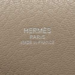 Pre Owned Hermes Grey Clemence Leather Jypsiere 28 Bag