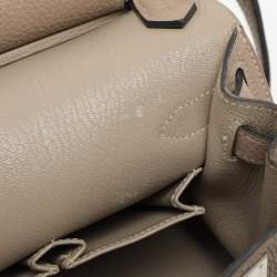 Pre Owned Hermes Grey Clemence Leather Jypsiere 28 Bag