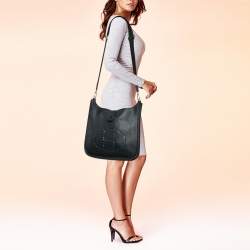 Pre Owned Hermès Bleu Obscur Taurillon Clemence Leather Evelyne III GM Bag