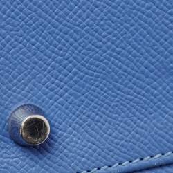 Pre Owned Hermes Blue Paradis Epsom Leather Palladium Hardware Kelly Sellier 35 Bag