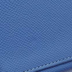 Pre Owned Hermes Blue Paradis Epsom Leather Palladium Hardware Kelly Sellier 35 Bag