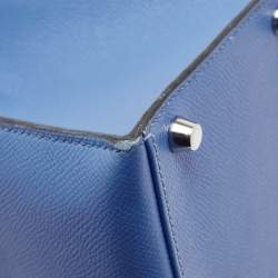 Pre Owned Hermes Blue Paradis Epsom Leather Palladium Hardware Kelly Sellier 35 Bag