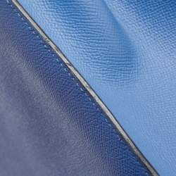 Pre Owned Hermes Blue Paradis Epsom Leather Palladium Hardware Kelly Sellier 35 Bag