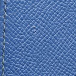 Pre Owned Hermes Blue Paradis Epsom Leather Palladium Hardware Kelly Sellier 35 Bag