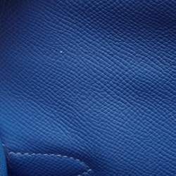 Pre Owned Hermes Blue Paradis Epsom Leather Palladium Hardware Kelly Sellier 35 Bag