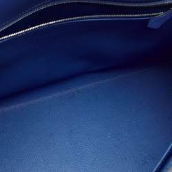 Pre Owned Hermes Blue Paradis Epsom Leather Palladium Hardware Kelly Sellier 35 Bag
