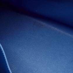 Pre Owned Hermes Blue Paradis Epsom Leather Palladium Hardware Kelly Sellier 35 Bag