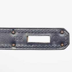 Pre Owned Hermes Bleu Marine Box Leather Gold Finish Kelly Sellier 32 Bag