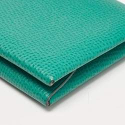 Pre Owned Hermes Menthe/Bleu Brume Epsom Leather Calvi Duo Card Holder