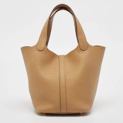 Hermès Biscuit Taurillon Clemence Leather Picotin Lock 18 Bag