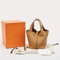 Hermès Biscuit Taurillon Clemence Leather Picotin Lock 18 Bag