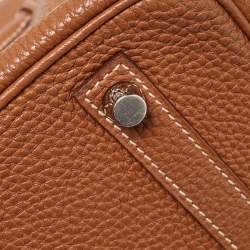Hermes Gold Togo Leather Palladium Finish Birkin 30 Bag