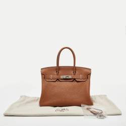 Hermes Gold Togo Leather Palladium Finish Birkin 30 Bag
