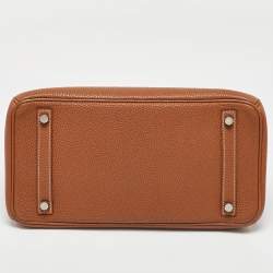Hermes Gold Togo Leather Palladium Finish Birkin 30 Bag